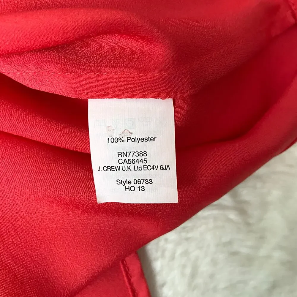 J. Crew Red Blouse Size Large